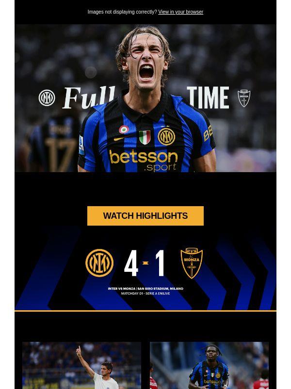 Match review, Inter-Monza 4-1 | Ricominciamo con una vittoria!