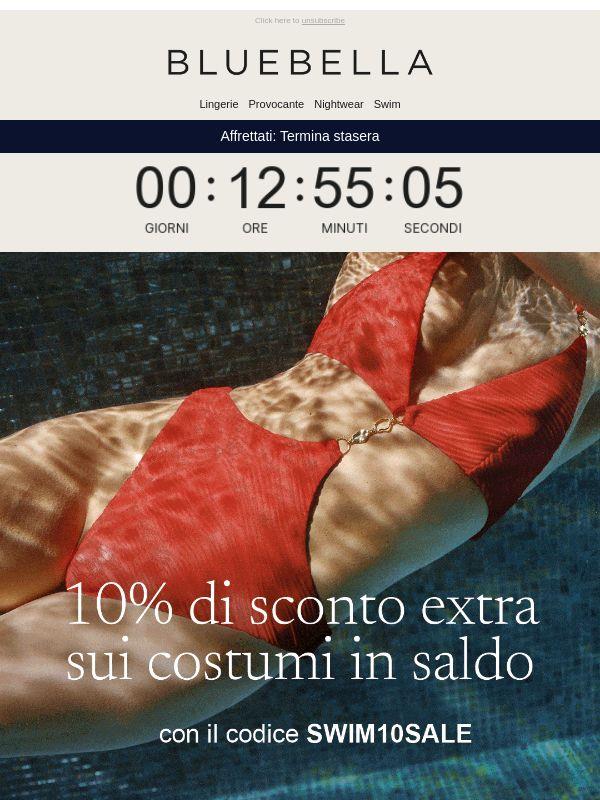 Il 10% di sconto extra sui costumi in saldo termina stasera!