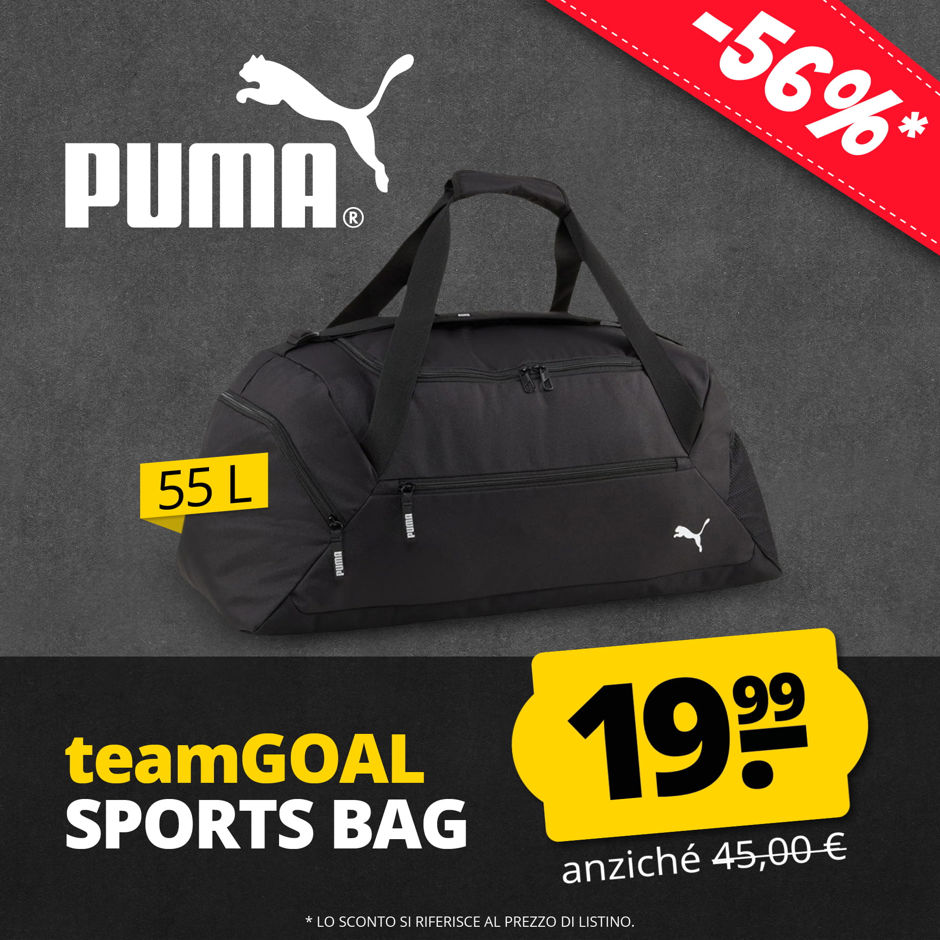 puma teamgoal unisex borsone da palestra 55l