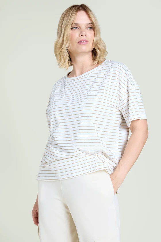 T-SHIRT A RIGHE LUREX