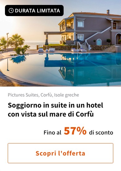 Soggiorno in suite in un hotel con vista sul mare di Corfù