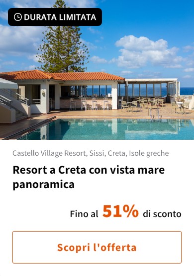 Resort a Creta con vista mare panoramica