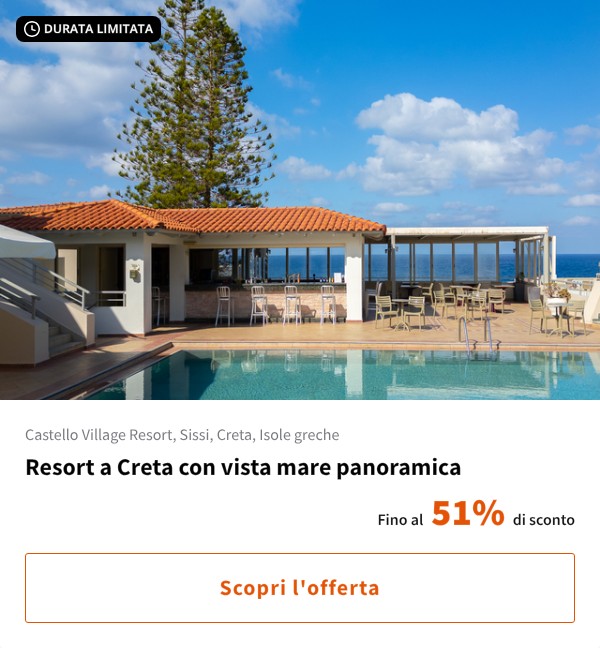 Resort a Creta con vista mare panoramica