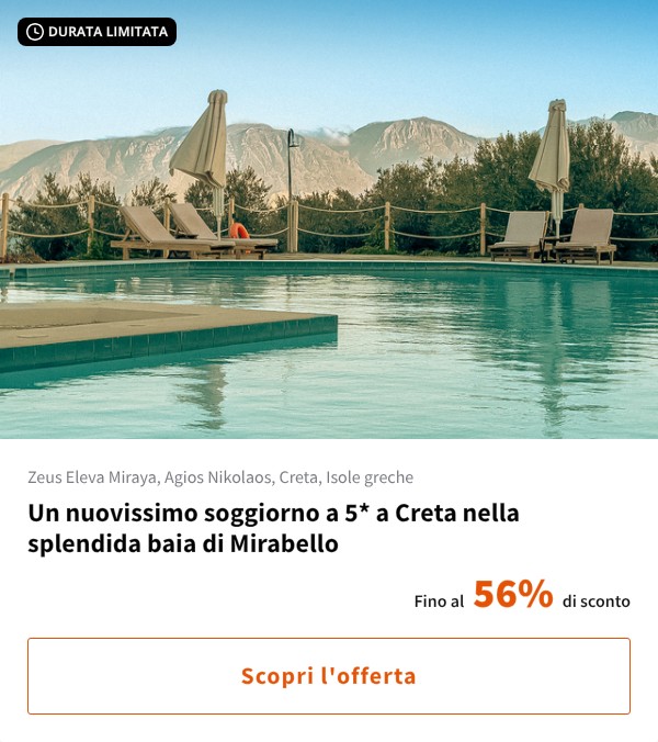 Un nuovissimo soggiorno a 5* a Creta nella splendida baia di Mirabello