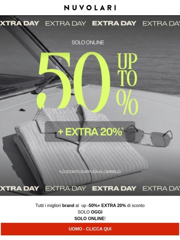 SOLO ONLINE , SOLO OGGI 50% + EXTRA 20%