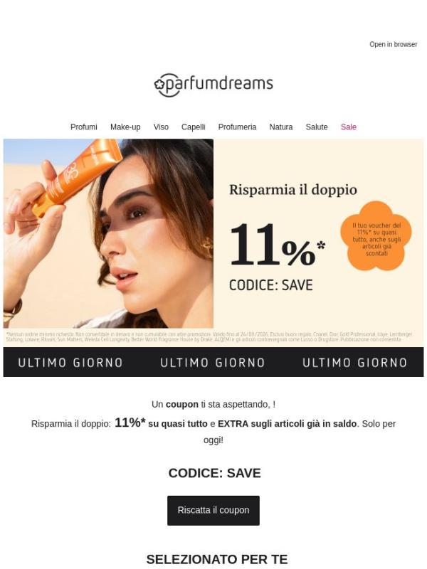 -11%* su quasi tutto + extra anche sui Saldi