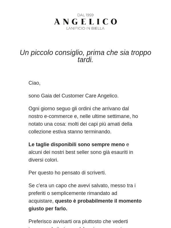 Prima che sia troppo tardi...