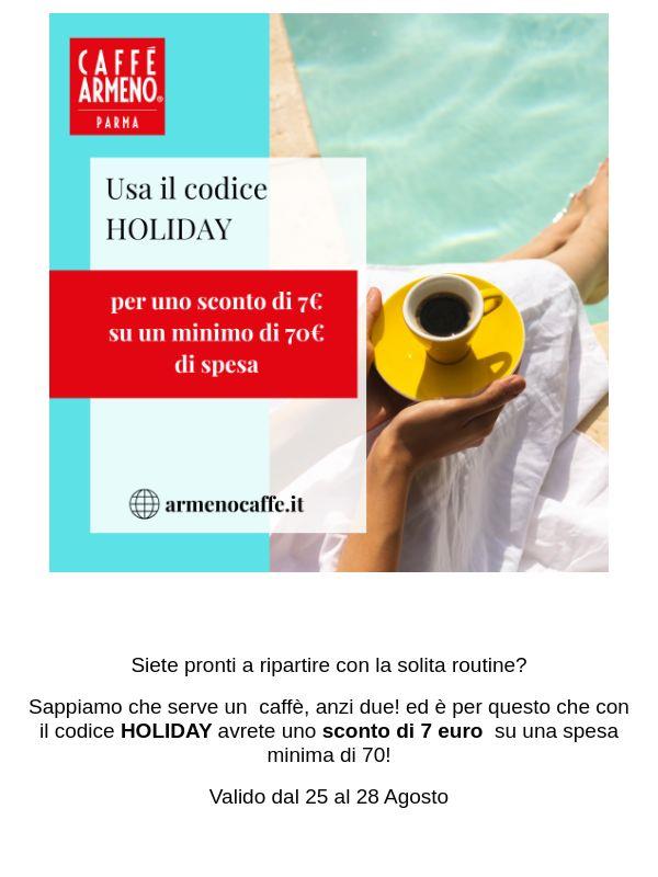 7 euro di sconto con il codice HOLIDAY