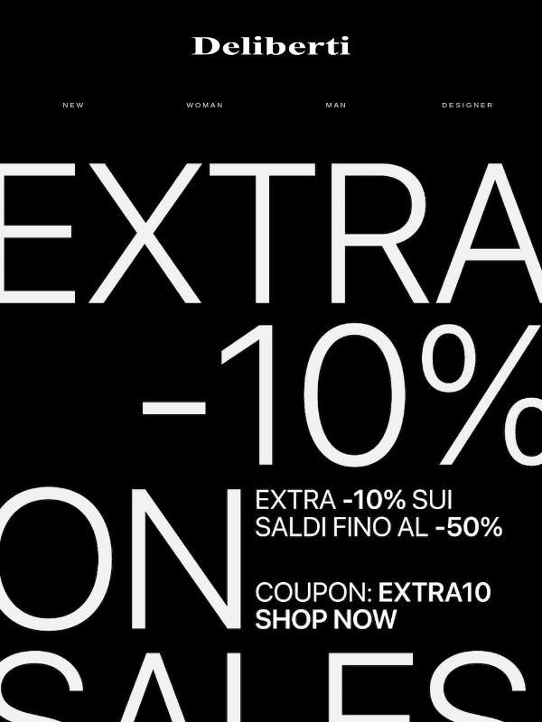 Coupon: EXTRA10 / Extra -10% sui Saldi fino al -50%