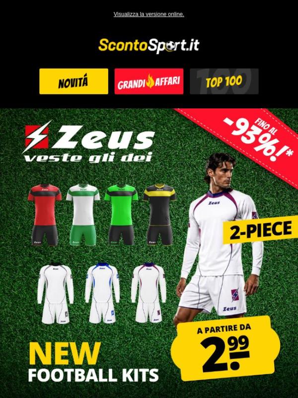 2,99 €: nuovi set da calcio in due pezzi di Zeus 😎