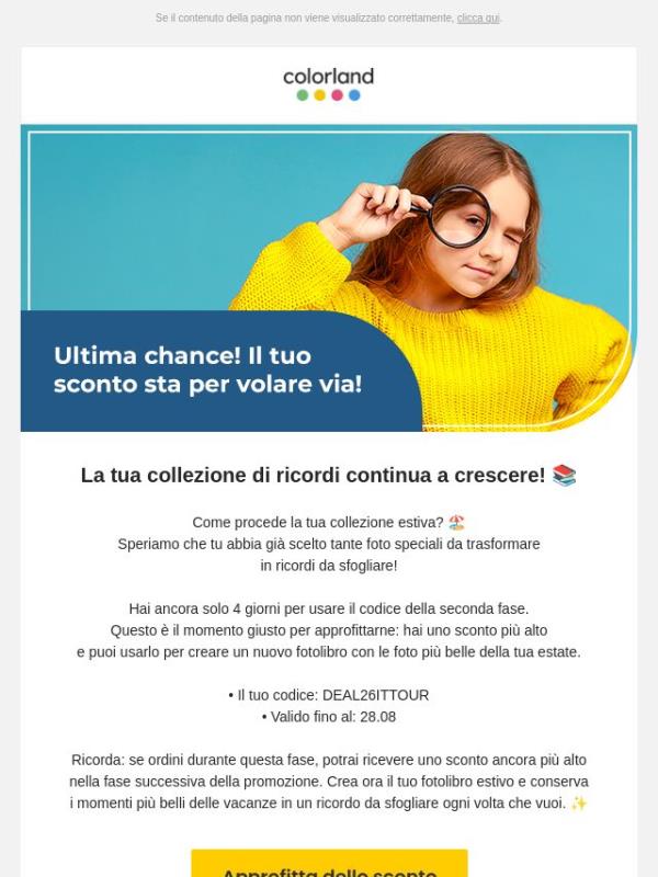 Il tuo sconto ti aspetta… ma ancora per poco! ⏳