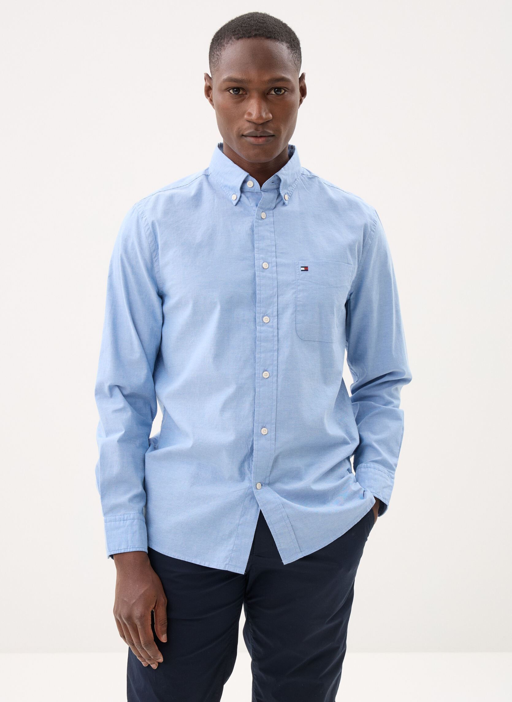 Tommy Hilfiger Chemises Light Oxford Solid S MW0MW42287 homme bleu