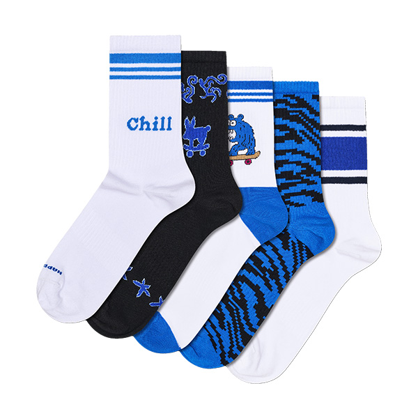 Confezione da 5 calzini da ginnastica blu
