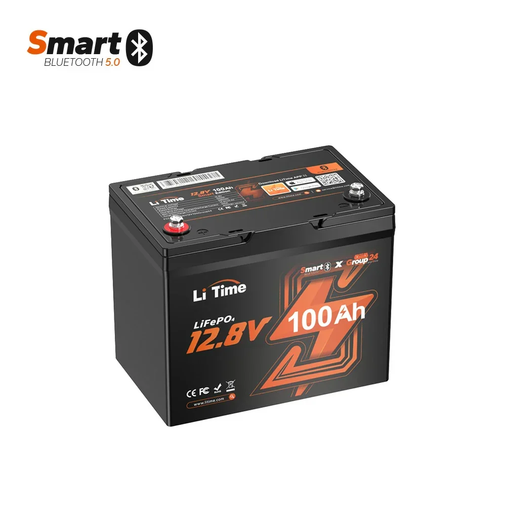 Image of ⚡Più Venduto⚡LiTime 12V 100Ah Group 24 Batteria al litio a ciclo profondo Bluetooth LiFePO4
