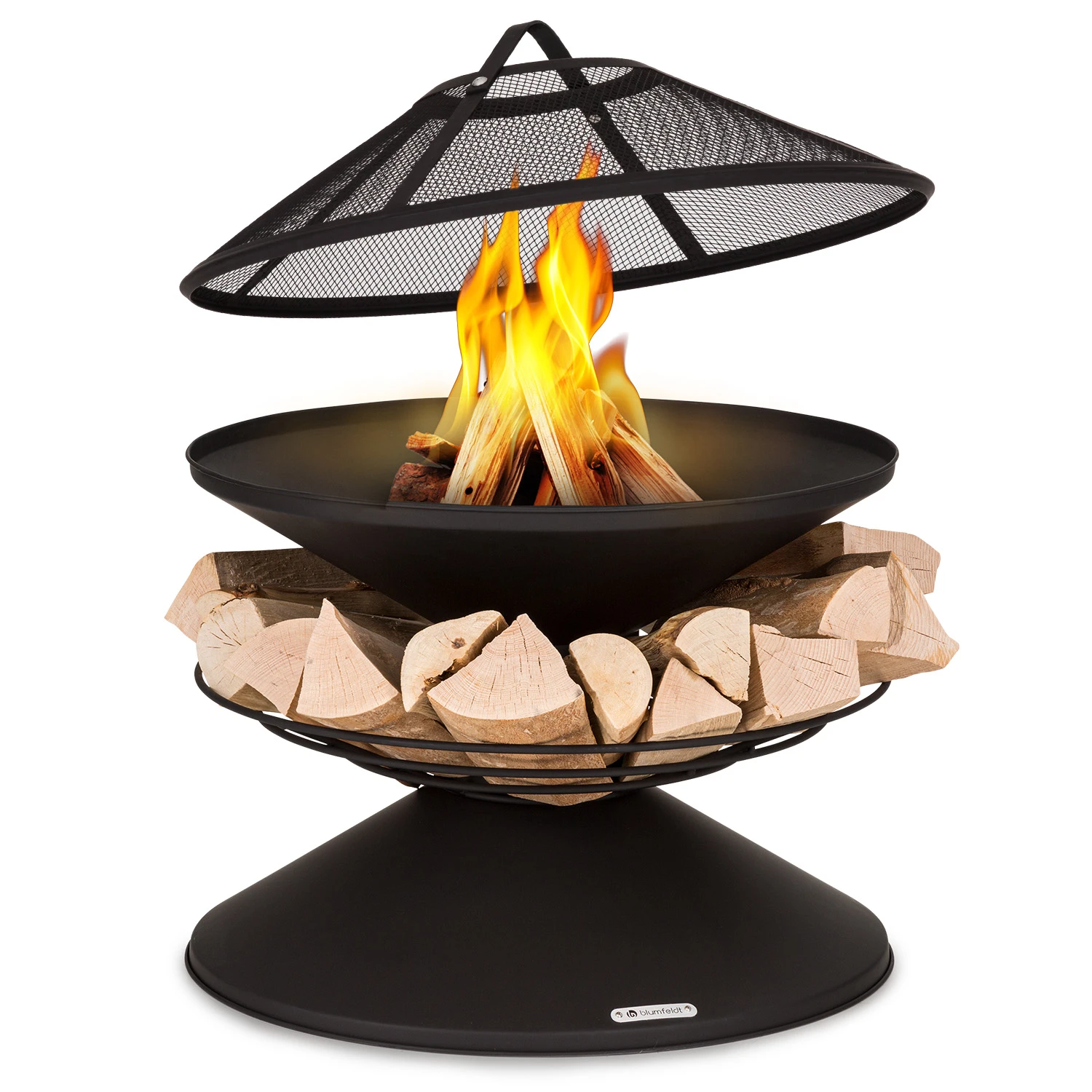 Aguilera 65cm Basso Braciere da giardino con griglia Nero