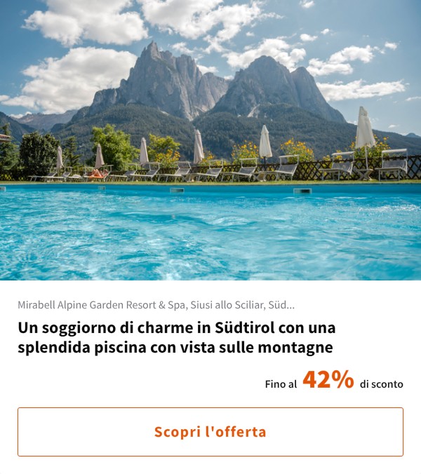 Un soggiorno di charme in Südtirol con una splendida piscina con vista sulle montagne