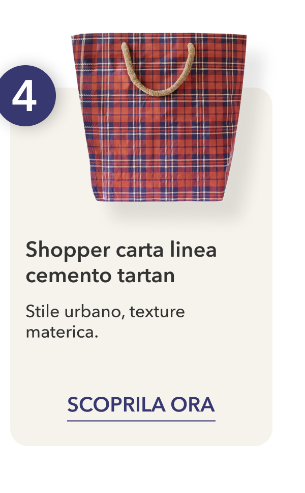 Shopper carta linea cemento tartan