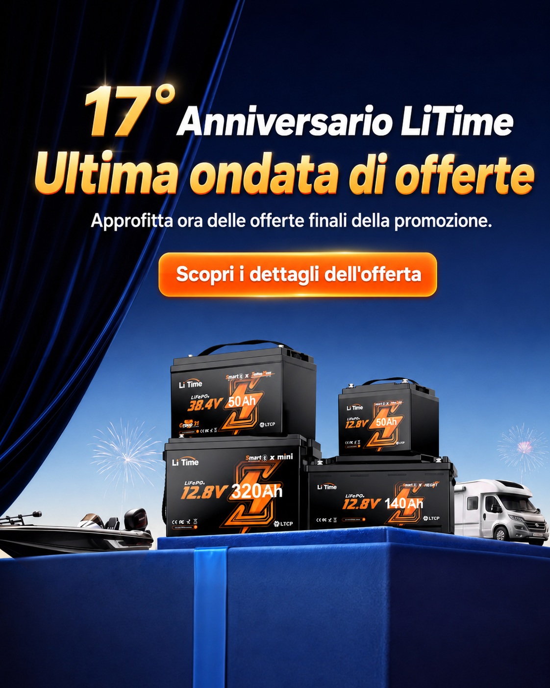 17° Anniversario LiTime – ultima ondata di offerte su batterie LiFePO4