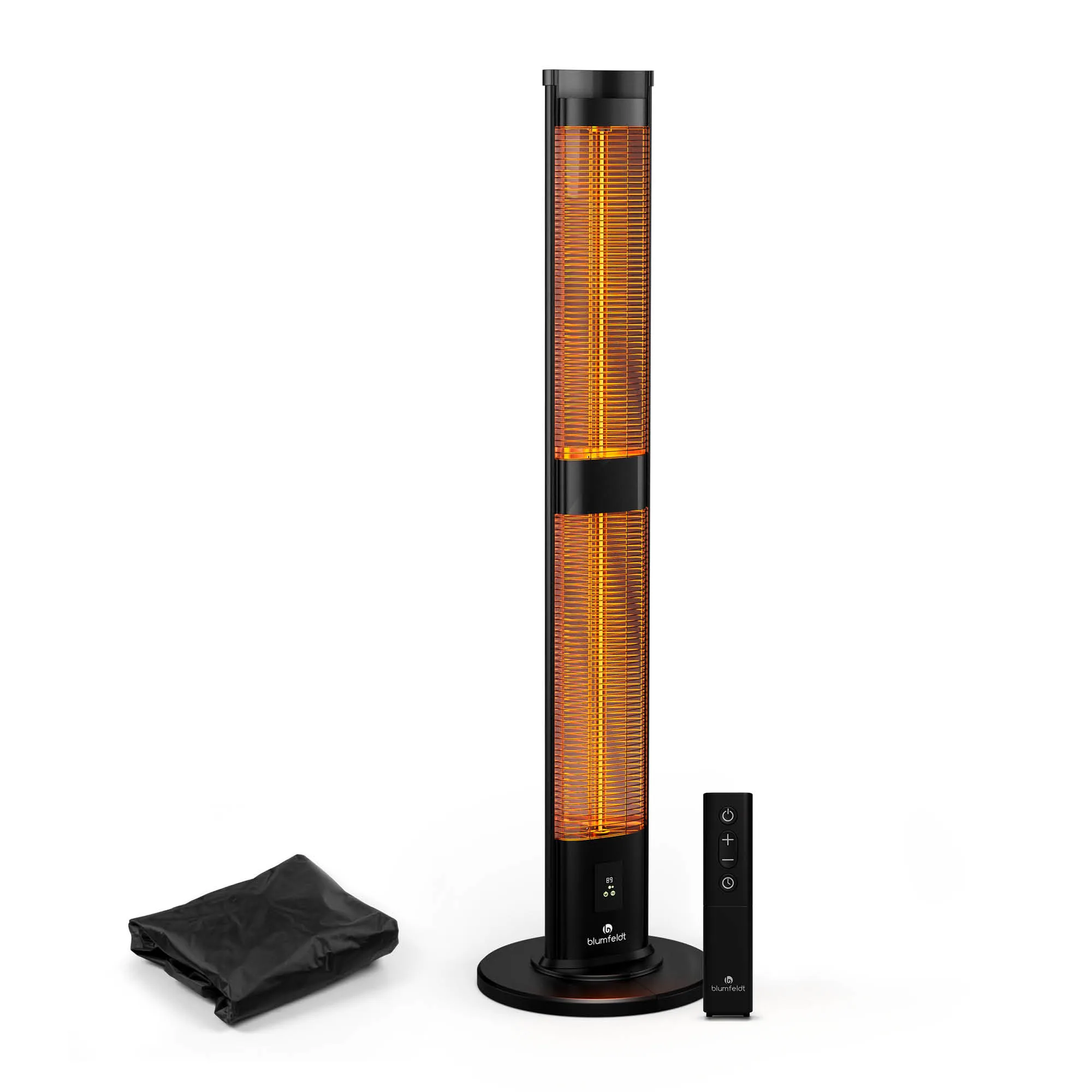 BlazeTower 3000W Riscaldatore Infrarossi da Esterno Nero