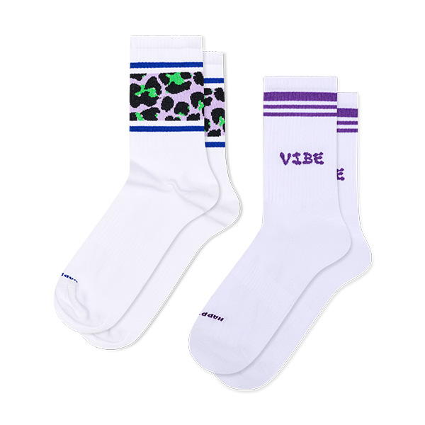 Confezione da 2 calzini da ginnastica Leo Stripe