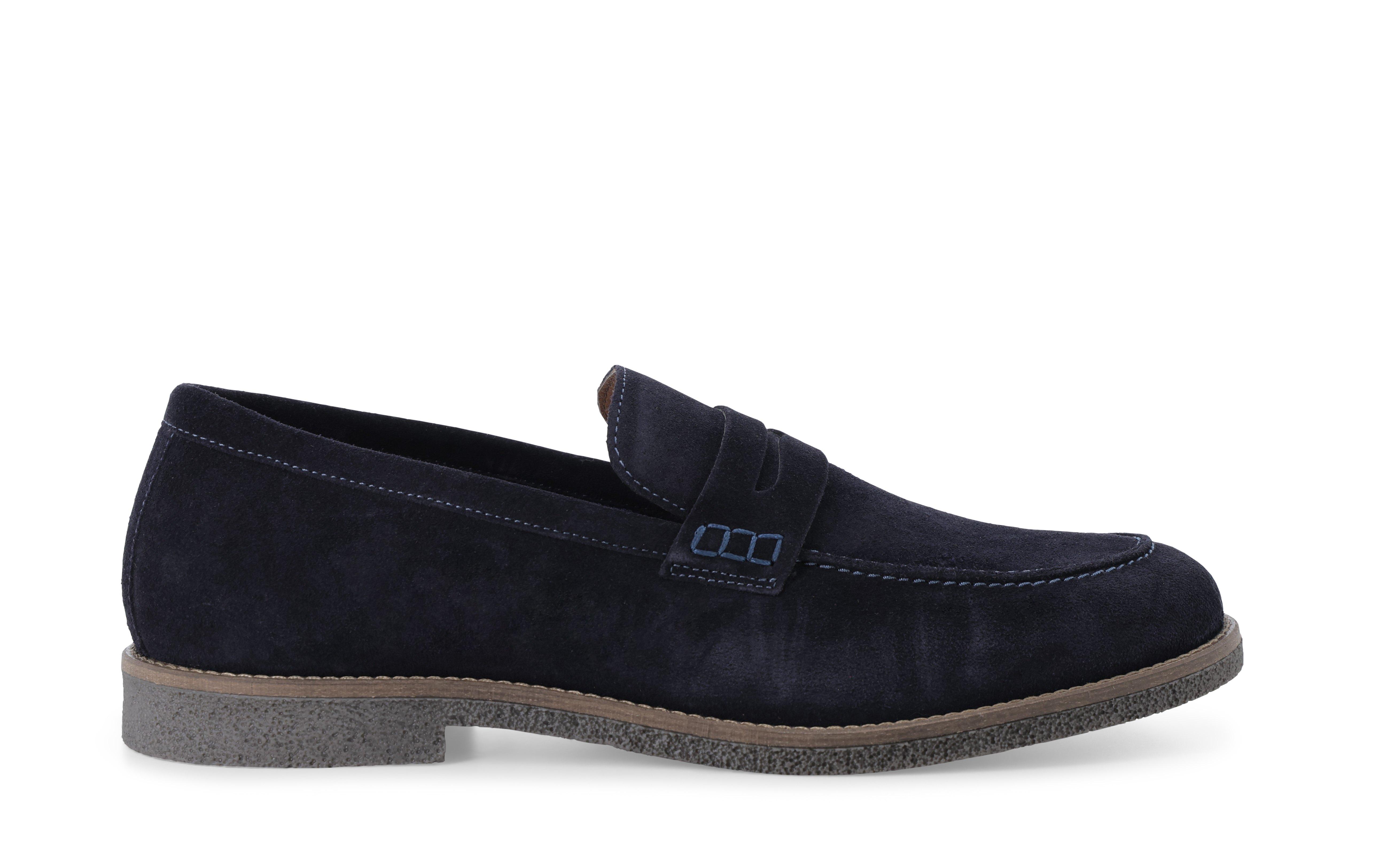 Mocassino uomo in camoscio blu navy u25008