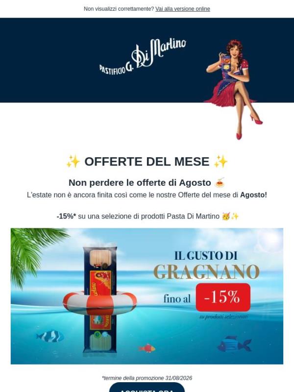 Acquista ora e risparmi il 15%! 🔥