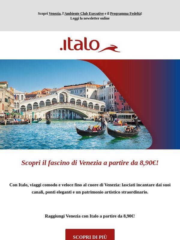 Scopri Venezia con Italo! Viaggia gratis con i Punti Italo Più.