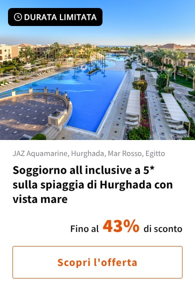 Soggiorno all inclusive a 5* sulla spiaggia di Hurghada con vista mare