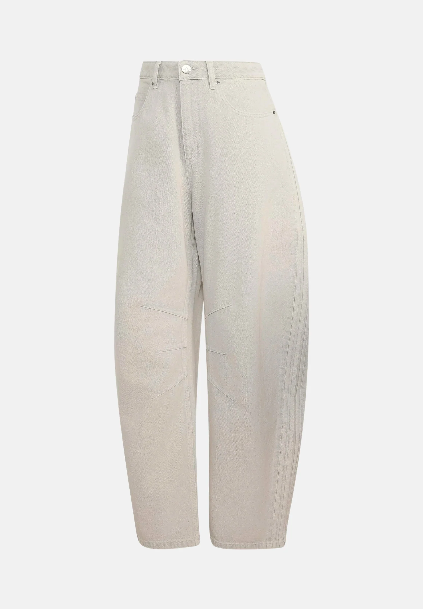 Image of ADIDAS ORIGINALS jeans Vintage Wide Leg Jeans Light Denim/Off White, Light Denim/Off White grigio chiaro da donna.