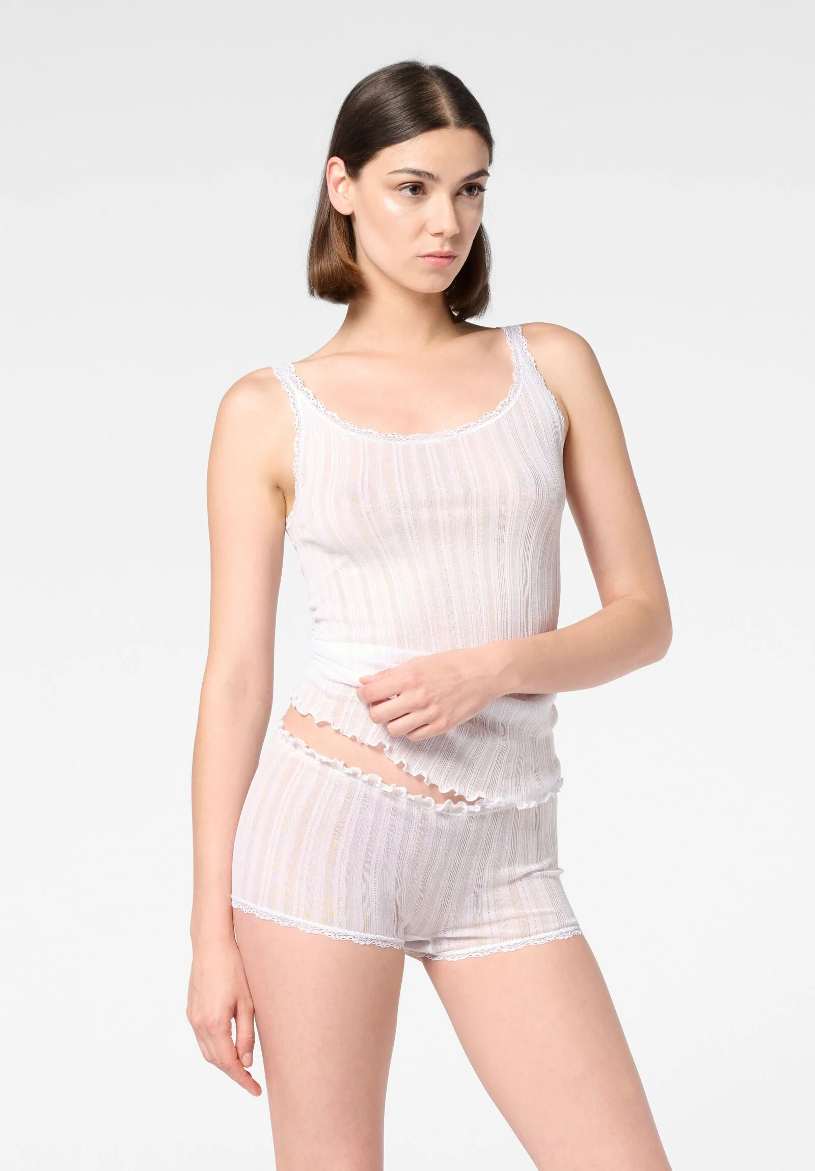 Image of Culotte in Filo di Scozia Luxe - Bianco