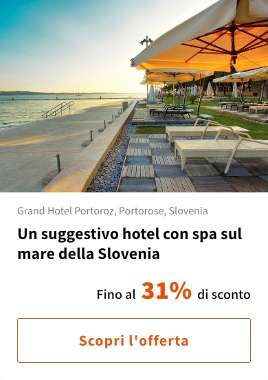 Un suggestivo hotel con spa sul mare della Slovenia