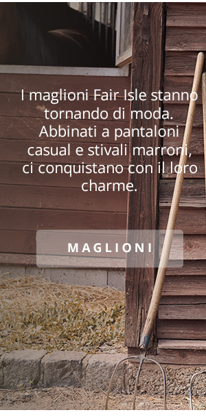 I maglioni Fair Isle stanno tornando di moda. Abbinati a pantaloni casual e stivali marroni, ci conquistano con il loro charme. MAGLIONI