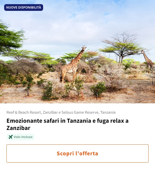 Emozionante safari in Tanzania e fuga relax a Zanzibar