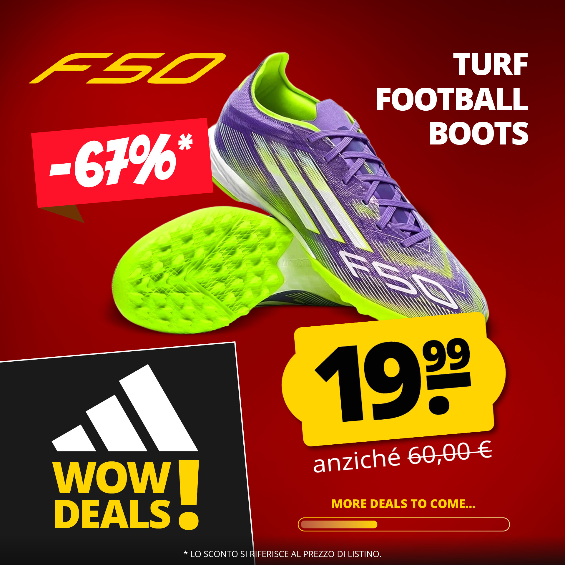 adidas f50 club turf uomo scarpe da calcio con multi tacchetti