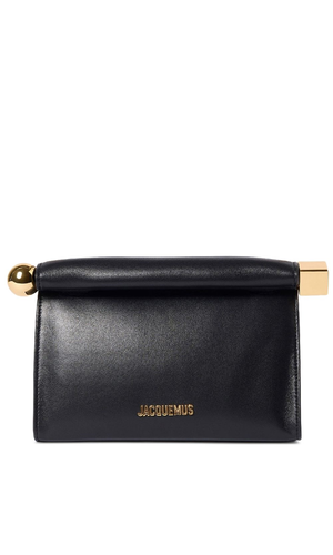 Le Sac Rond Carre leather clutch