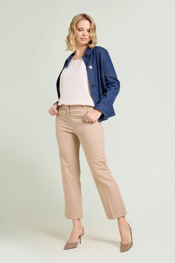 PANTALONI KICK FLARE IN DRILL