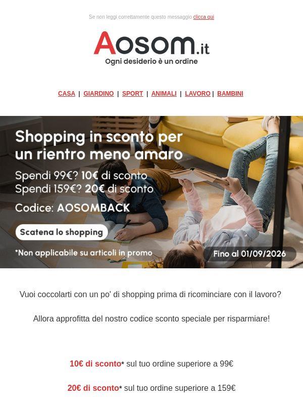 Fino a 20€ di sconto sul tuo shopping
