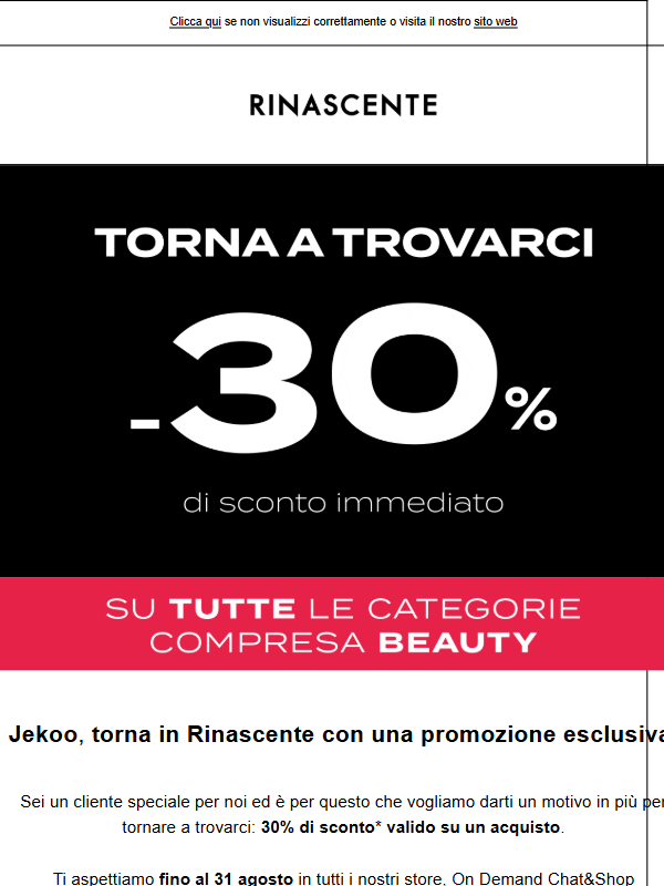 -30% in tutte le categorie!