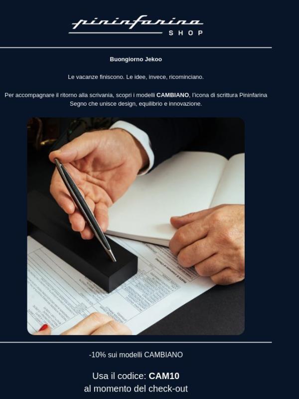 Il "ritorno" ha un nuovo segno. CAMBIANO -10%