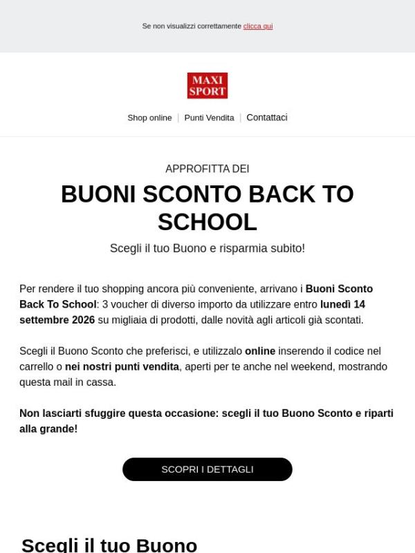 🤩 Per te un Buono Sconto fino a 50€ 💥
