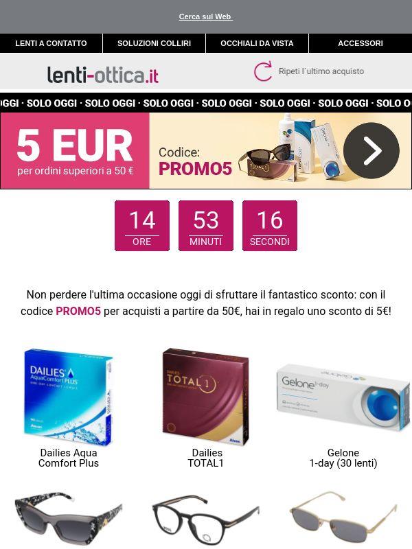 SCADE OGGI ⏳ 5€ di sconto se acquisti oltre 50€
