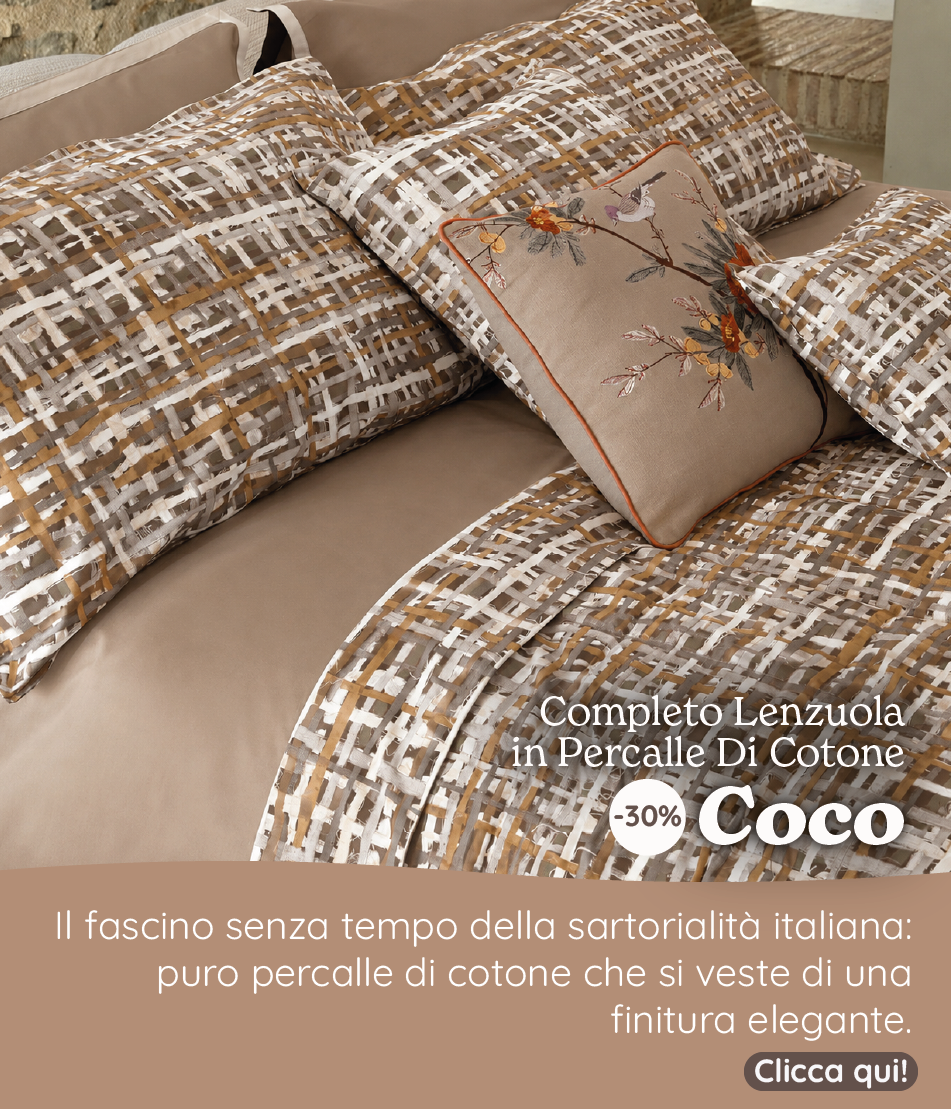 Completo Lenzuola in Percalle di Cotone Fantasia - Coco