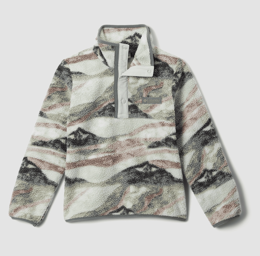 Pile Sherpa con stampa e abbottonatura corta Helvetia™ II da ragazzo