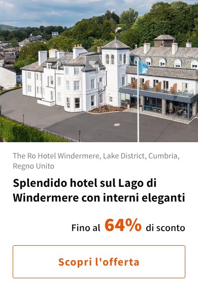 Splendido hotel sul Lago di Windermere con interni eleganti
