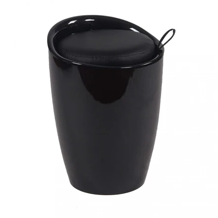 SGABELLO POUF IN ABS CON CUSCINO IN ECOPELLE