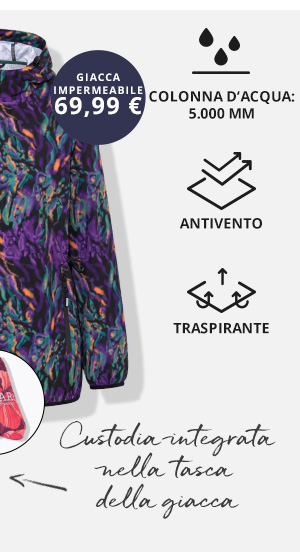 Giacca impermeabile alla moda con vivace stampa floreale