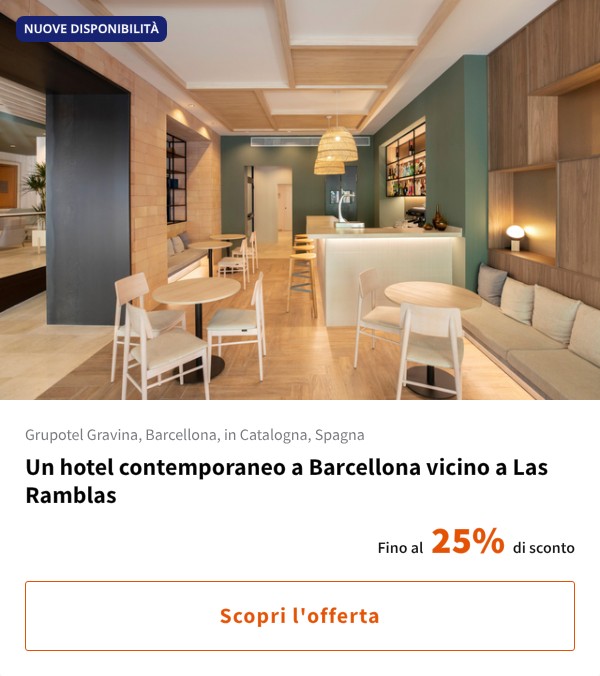 Un hotel contemporaneo a Barcellona vicino a Las Ramblas