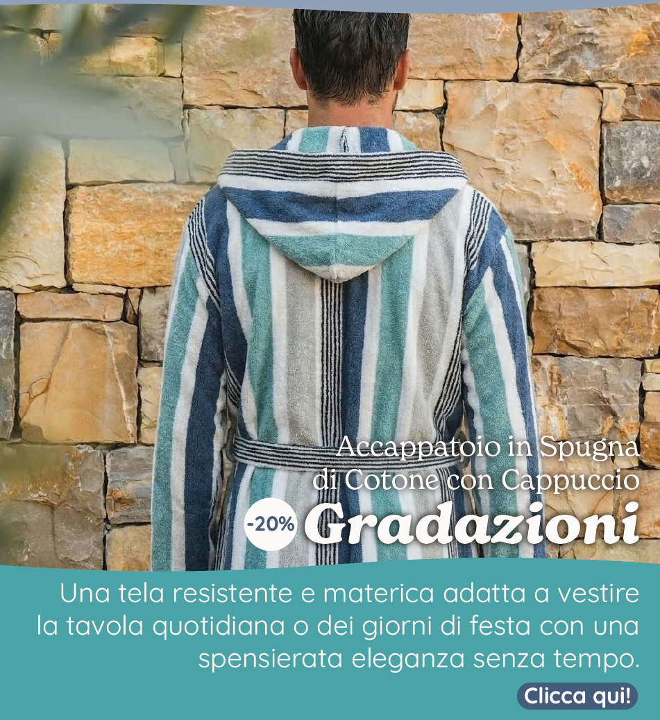 Accappatoio in Spugna di Cotone con Cappuccio - Gradazioni