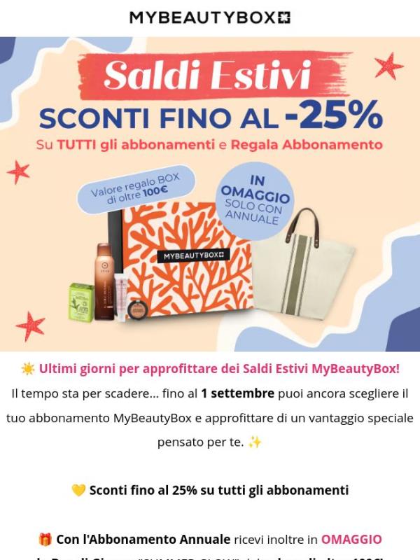 ☀️ I Saldi Estivi MyBeautyBox stanno per finire!