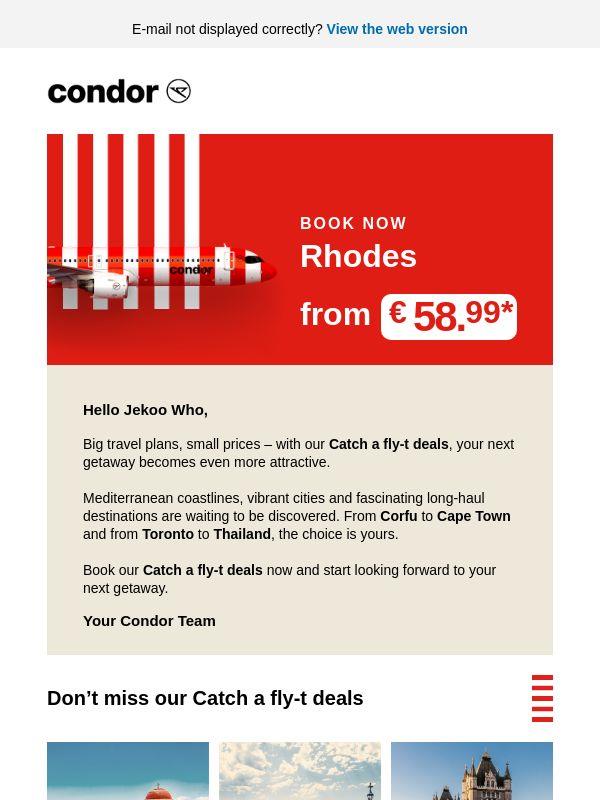 Book Now – Catch a Fly-t Deals Are Back.